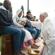 The Pope blesses a baby.